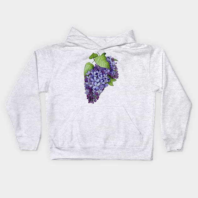 Luminous Lilacs Kids Hoodie by Kirsty Topps